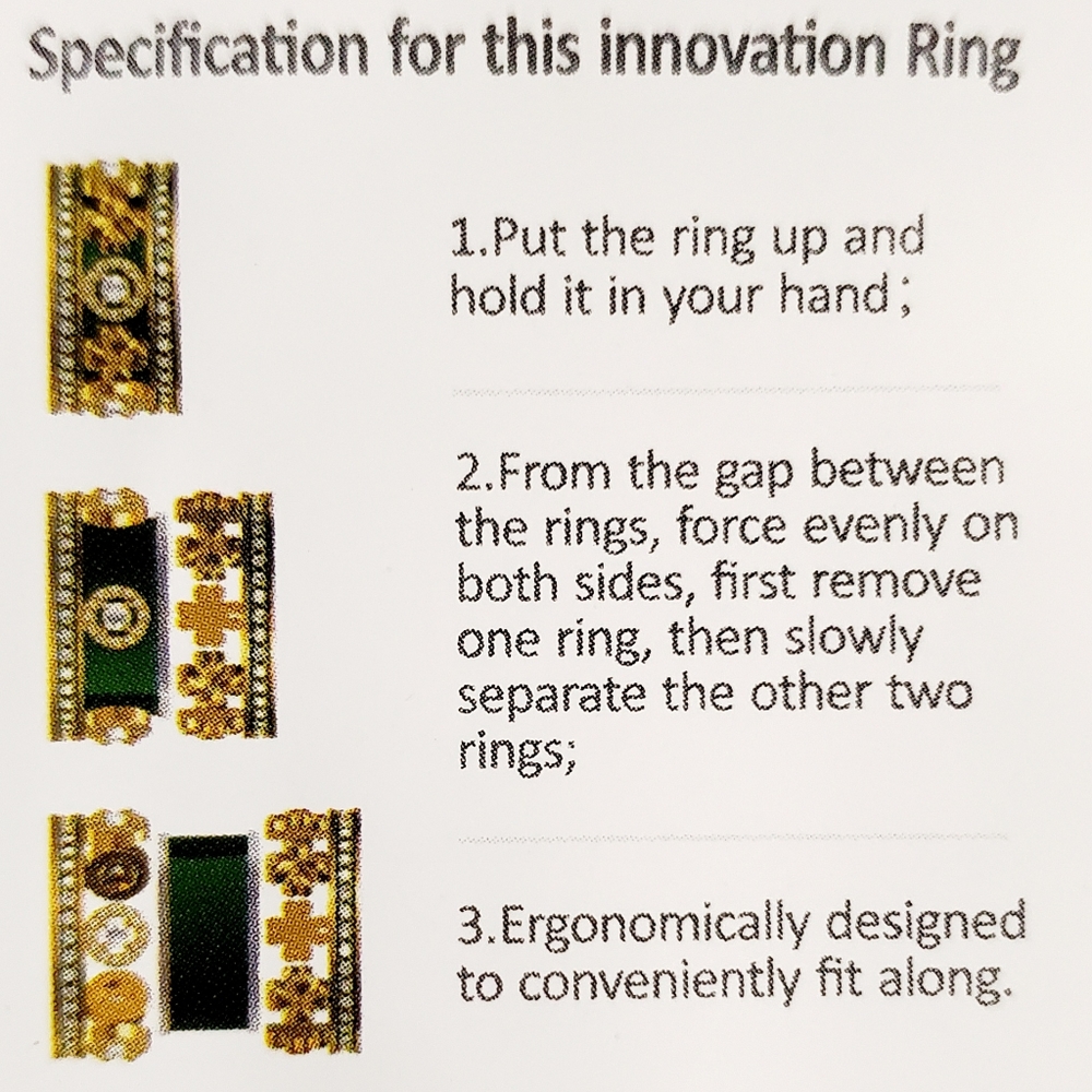 Regal 3 in one Stack Ring with Simulated Diamonds - Picture 8 of 9